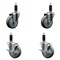 Service Caster 4'' SS Gray Poly Wheel Swivel 1-1/8'' Expanding Stem Caster Set 2 Brakes, 4PK SCC-SSEX20S414-PPUB-2-TLB-2-118 - alternate 1